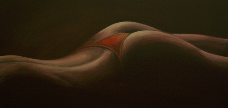 " Körperlandschaft mit rotem Tanga "   (Bodyscape con Perizoma Rosso)